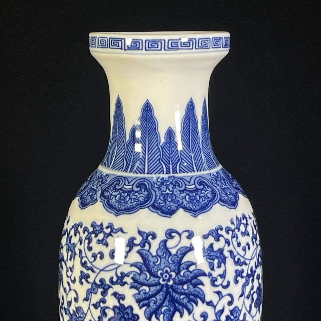 アンティーク中国製手描き精巧な希少な青白花柄花瓶装飾品 - Etsy 日本