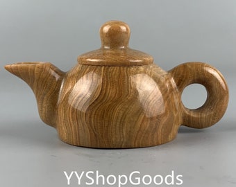 Collection of natural jade small teapot ornaments with unique shape