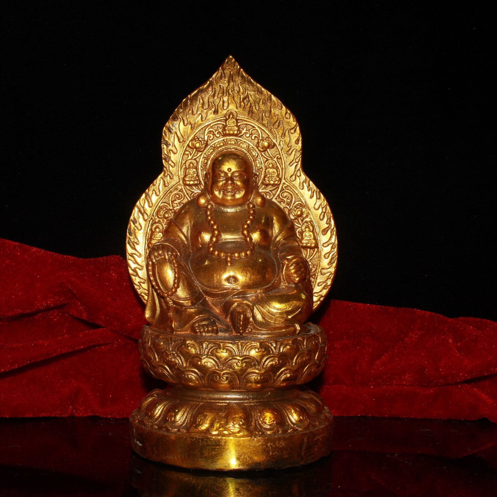 Antique Chinese Buddha Statue Pure Copper Handmade Sambo Etsy