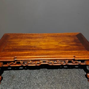 Chinese antique pure hand-carved exquisite rare rosewood curved leg solid wood kang table coffee table ornaments