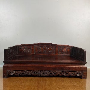 Chinese antique handmade rosewood Arhat bed decoration, exquisite furniture, worth collecting