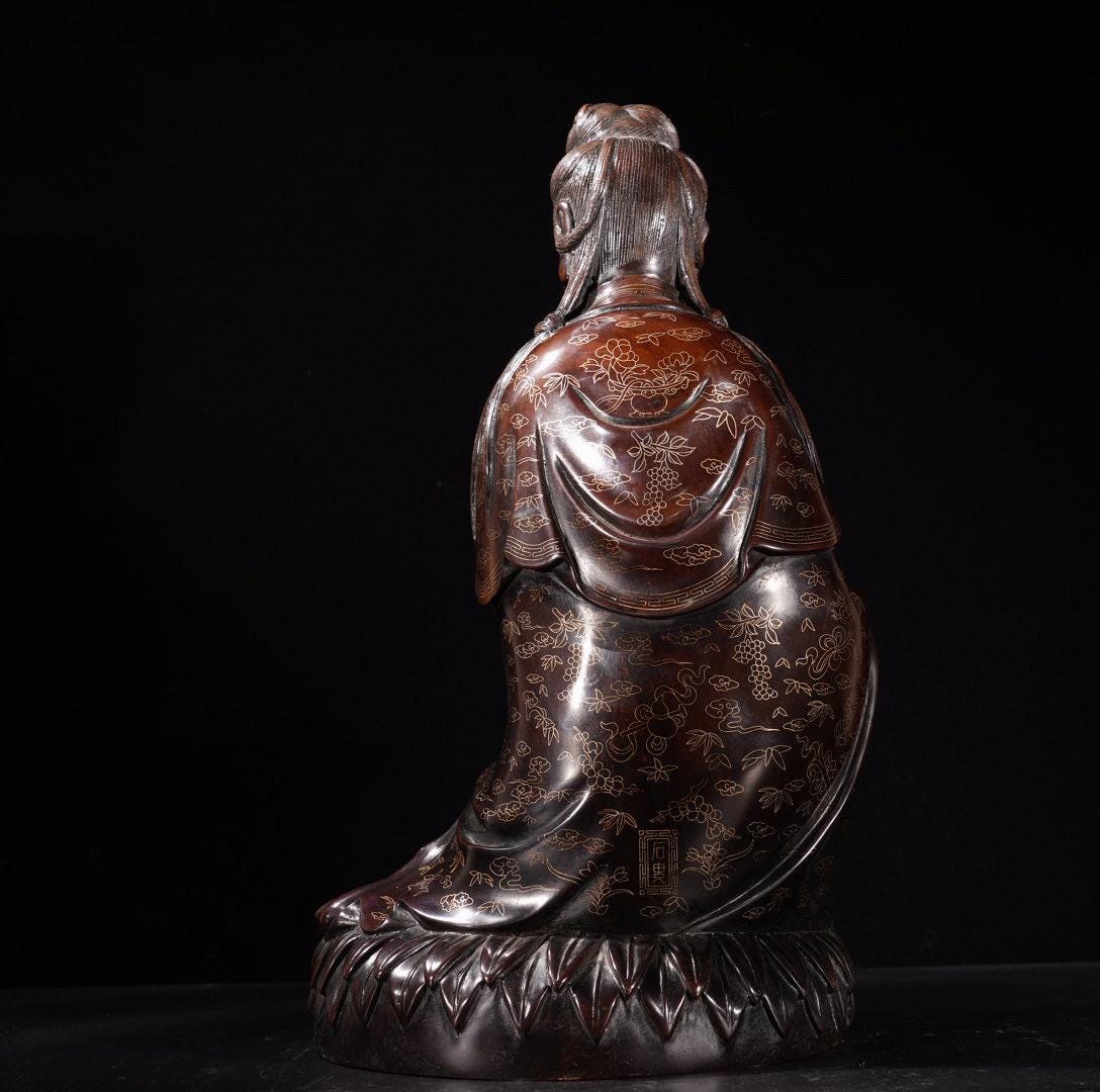 中国の骨董品から手作りされた精巧な純銅製の観音仏像。 - Etsy 日本