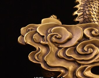 Chinese Antique Handcrafted Large Gilt Bronze Seiko Animal Dragon