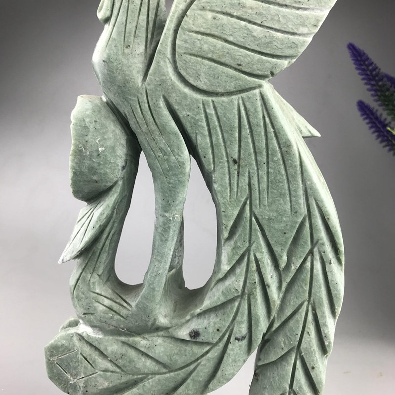 Chinese natural jade carving Phoenix statue carved by hand Etsy