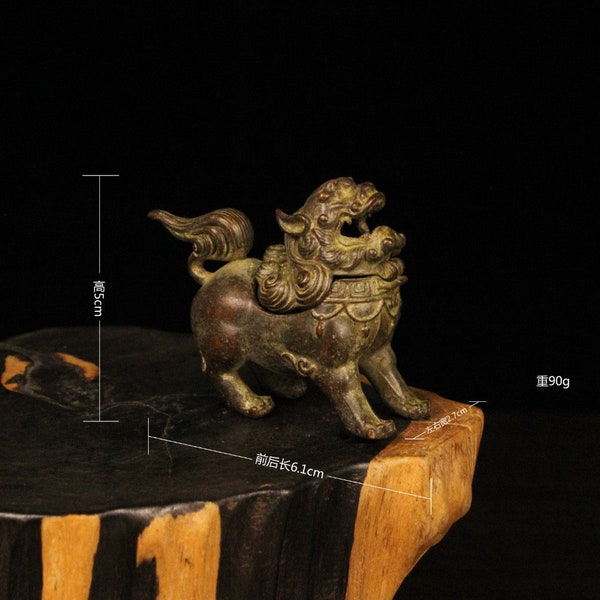 Exquisite and rare pure copper lion incense burner ornaments handcrafted by Chinese antique collection