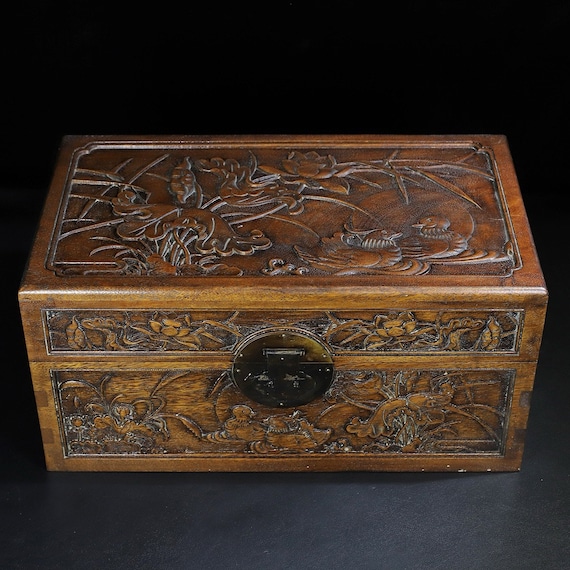 Chinese antique pure hand-carved exquisite rosewo… - image 1