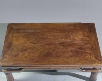Exquisite Chinese antique rosewood tea table ornament, hand-carved.