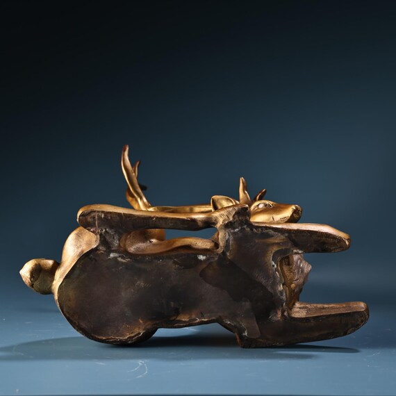 中国アンティークの純粋な手作りの大きな絶妙な希少な純銅製の高