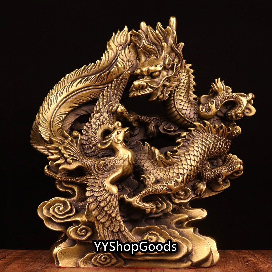 Chinese Antique Handcrafted Large Gilt Bronze Seiko Animal Dragon
