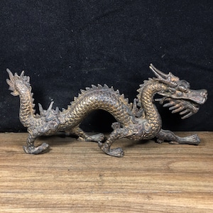 Colección de adornos de estatuas de dragón de la suerte del zodíaco de cobre fino