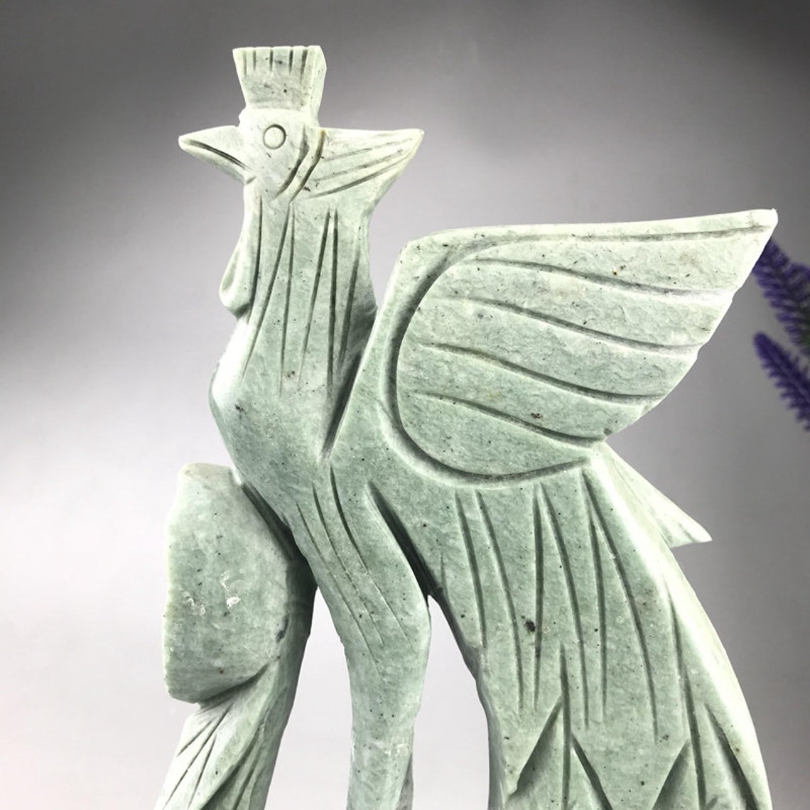 Chinese natural jade carving Phoenix statue carved by hand Etsy
