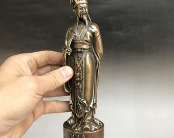 手作りの銅製諸葛亮像、中国のアンティーク置物 - Etsy 日本