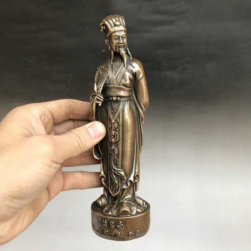 手作りの銅製諸葛亮像、中国のアンティーク置物 - Etsy 日本