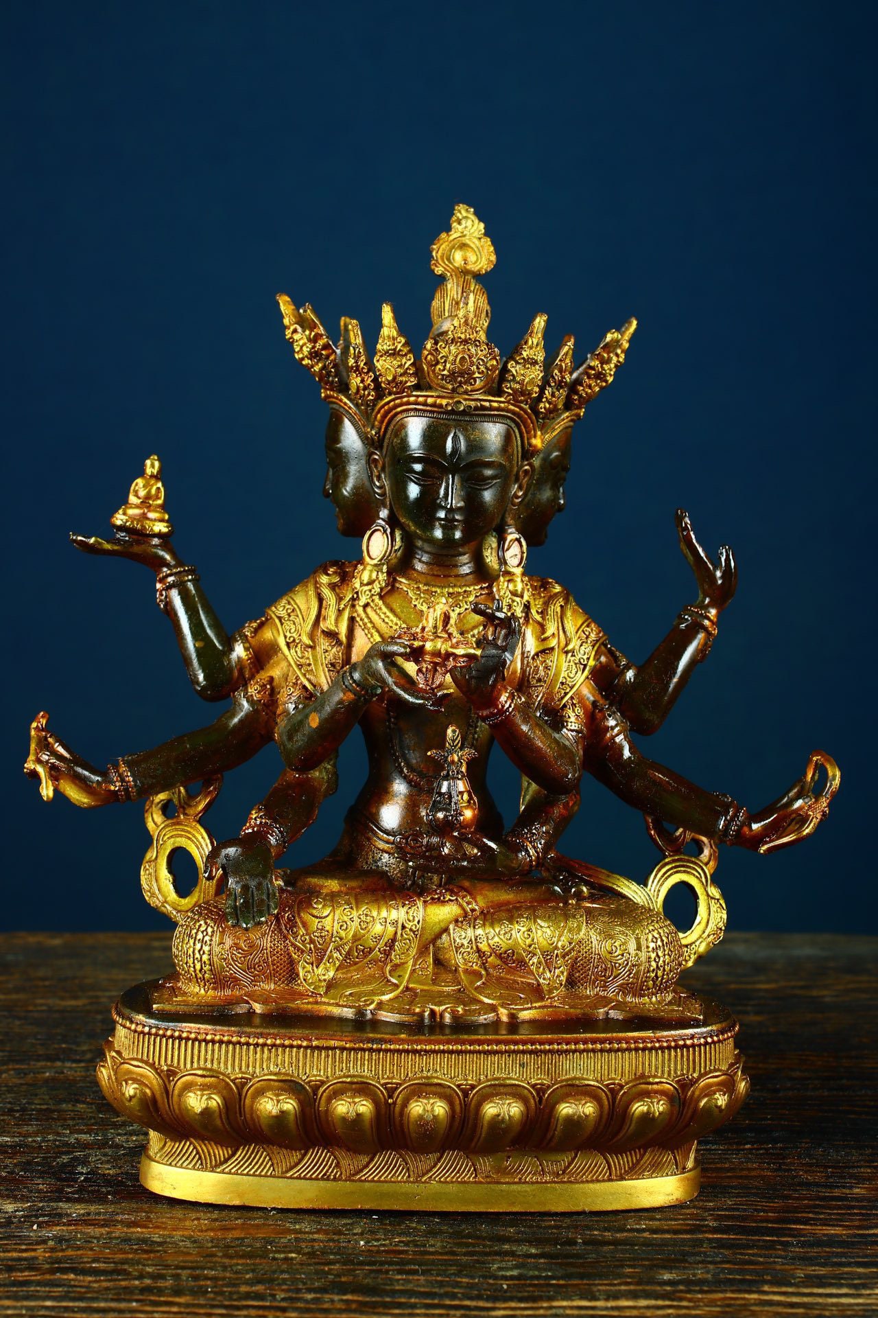 Chinese Buddha statue antique collection gilt bronze handmade Etsy