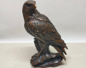 Exquisite and rare pure copper eagle statue made by Chinese antiques