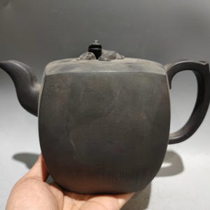 Chinese antique pure hand-painted clay exquisite rare square teapot purple clay teapot tea set ornaments