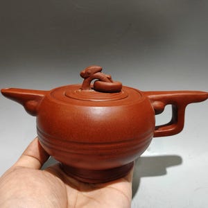 Chinese antique pure hand-painted clay exquisite rare Changle teapot purple clay teapot tea set ornaments