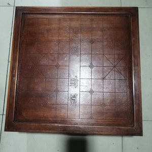 Chinese Antique Hand Carved Beautiful Rare Wooden Chess Table Ornament