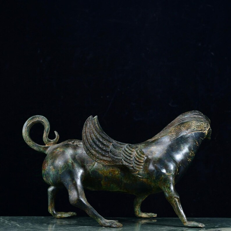 Chinese Antique Pure Handmade Exquisite Rare Bronze Humananimal