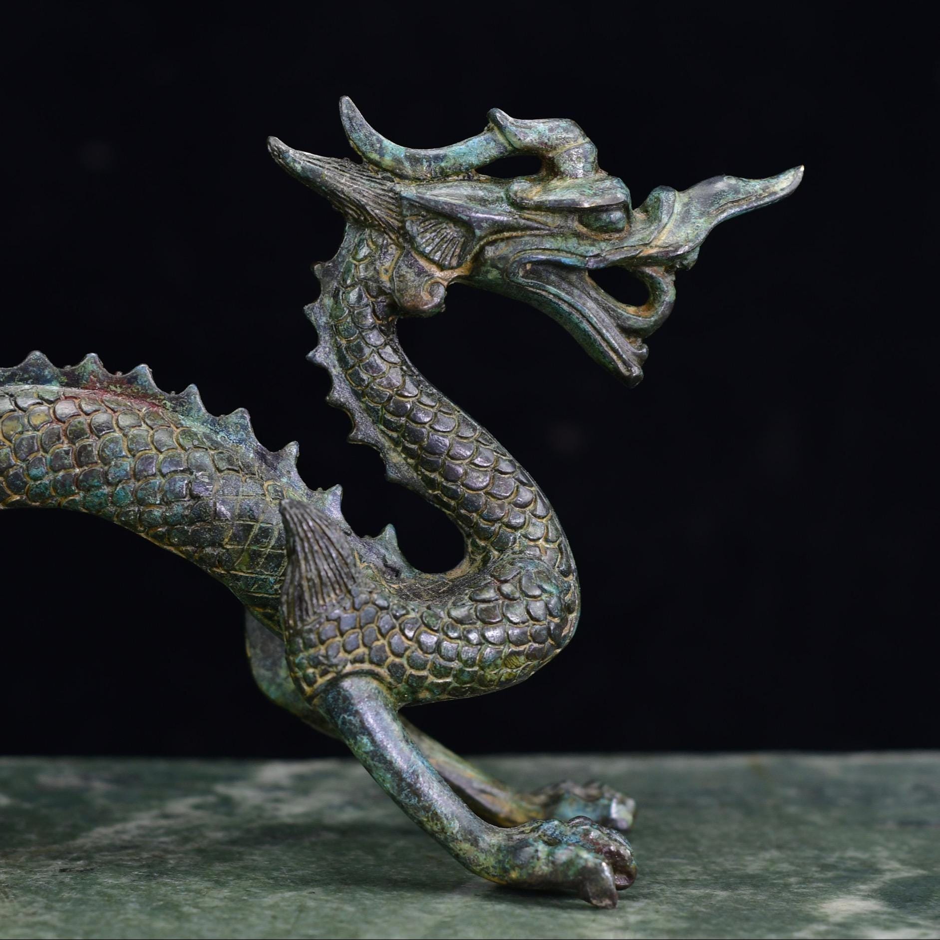 精巧な中国アンティークブロンズドラゴン像装飾、手作り - Etsy 日本