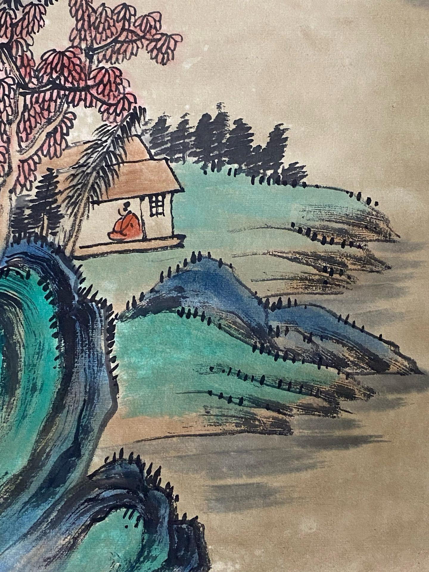 中国骨董コレクション No.S-327 精巧で希少な山水画と書道 - Etsy 日本