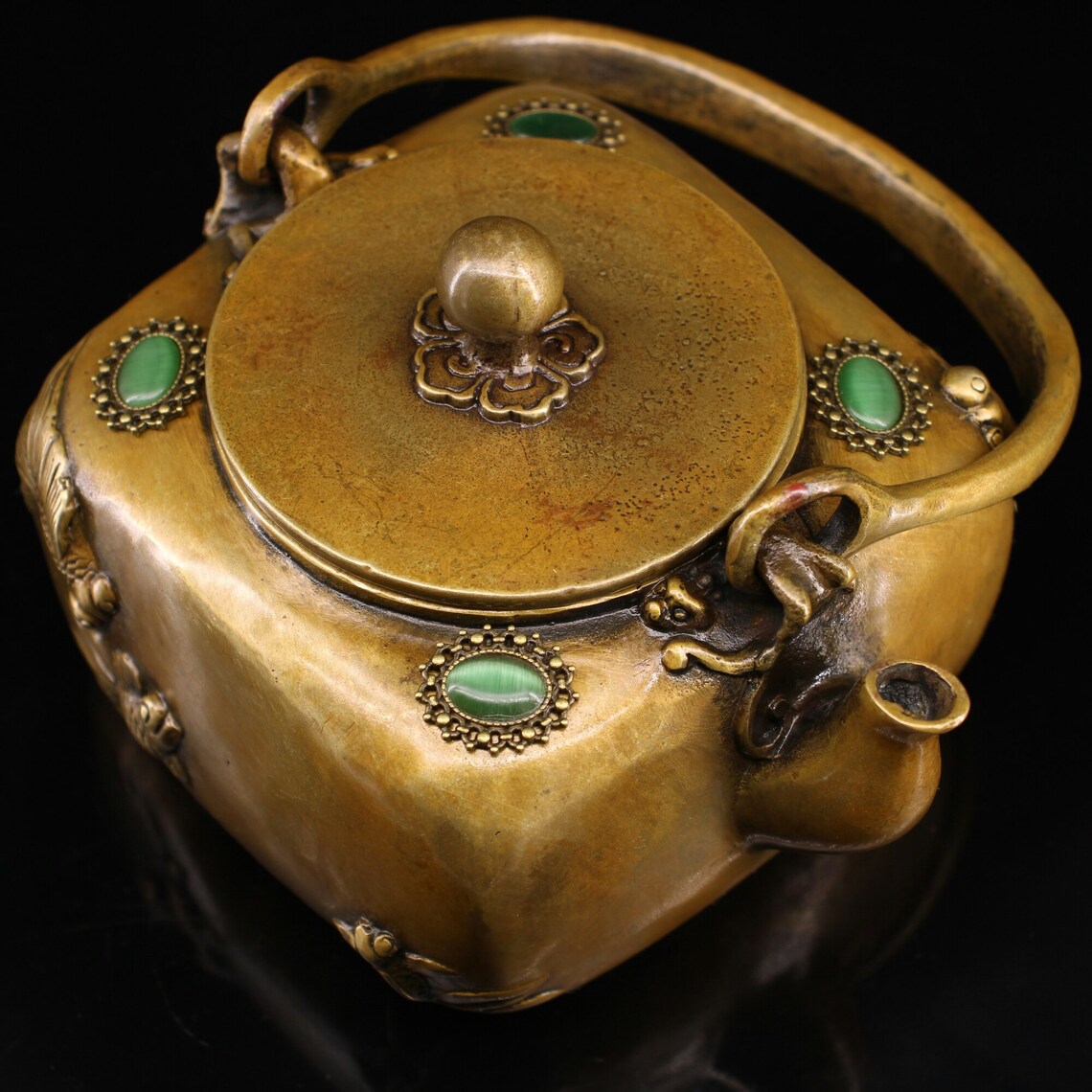 Ancient Chinese Pure Copper Teapot Made by Hand and Inlaid Etsy