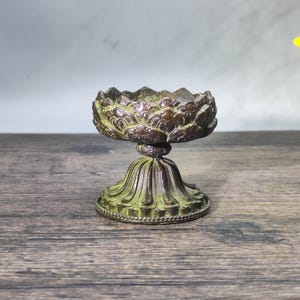 Chinese antique handcrafted exquisite rare pure copper lotus incense burner ornament