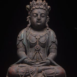 Chinese antique pure hand-carved exquisite rare lacquerware Bodhisattva Buddha ornaments