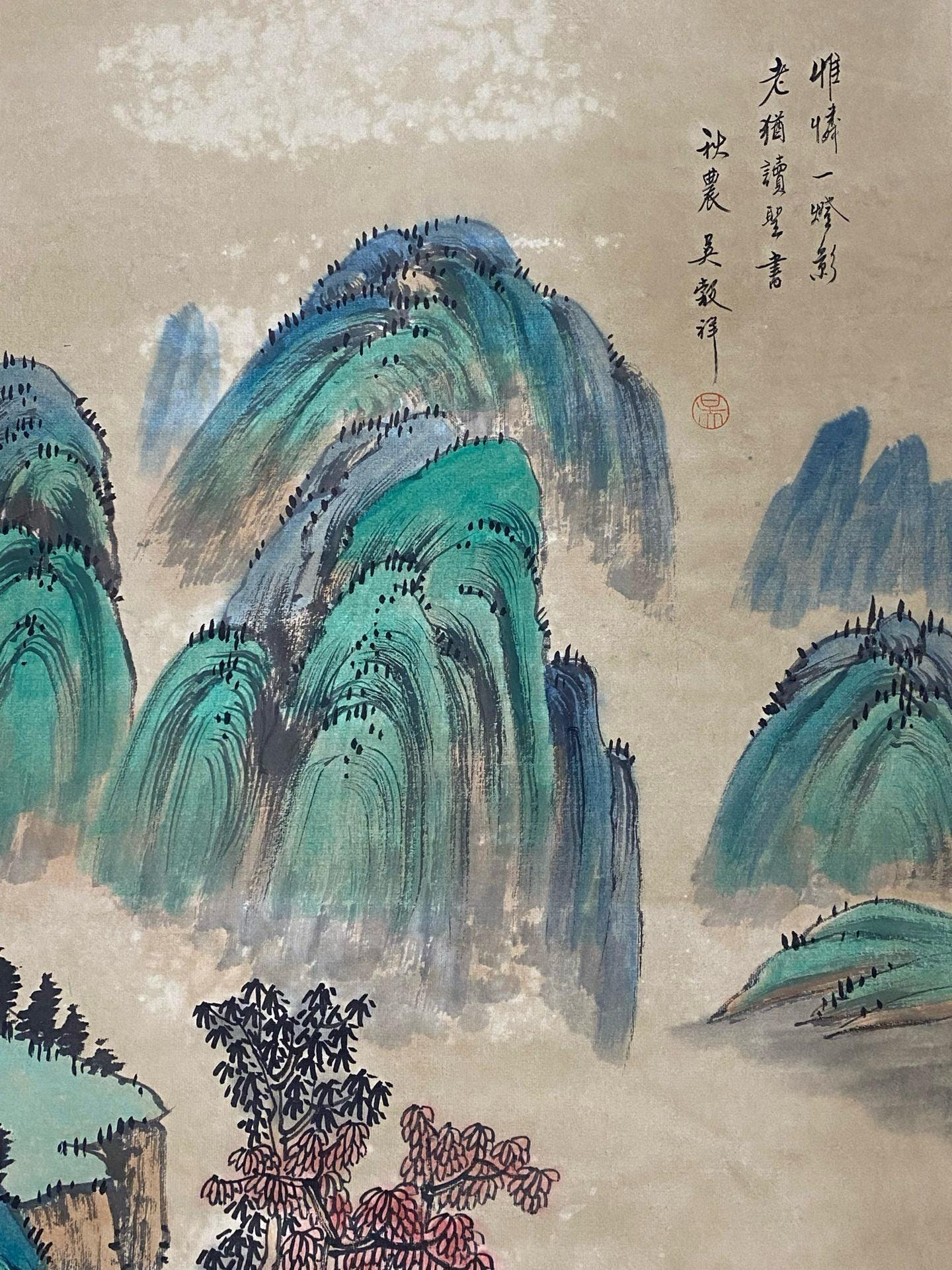 中国骨董コレクション No.S-327 精巧で希少な山水画と書道 - Etsy 日本