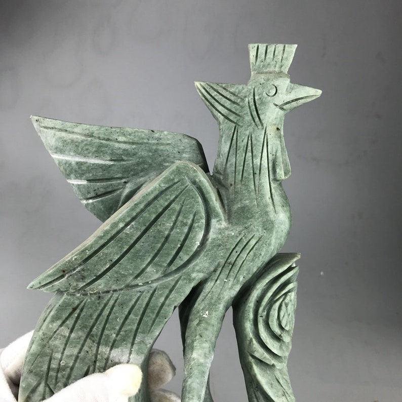 Chinese natural jade carving Phoenix statue carved by hand Etsy