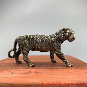 Chinese antique pure copper fine handmade original tiger statue