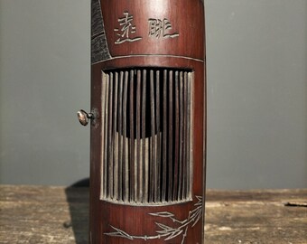 Old Collectibles chinese Handwork Carving 100% hardwood mahogany Cricket Cage 