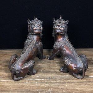 Ornements de statue de voyance en cuivre pur, rares, exquis, fabriqués à la main, antiques chinois