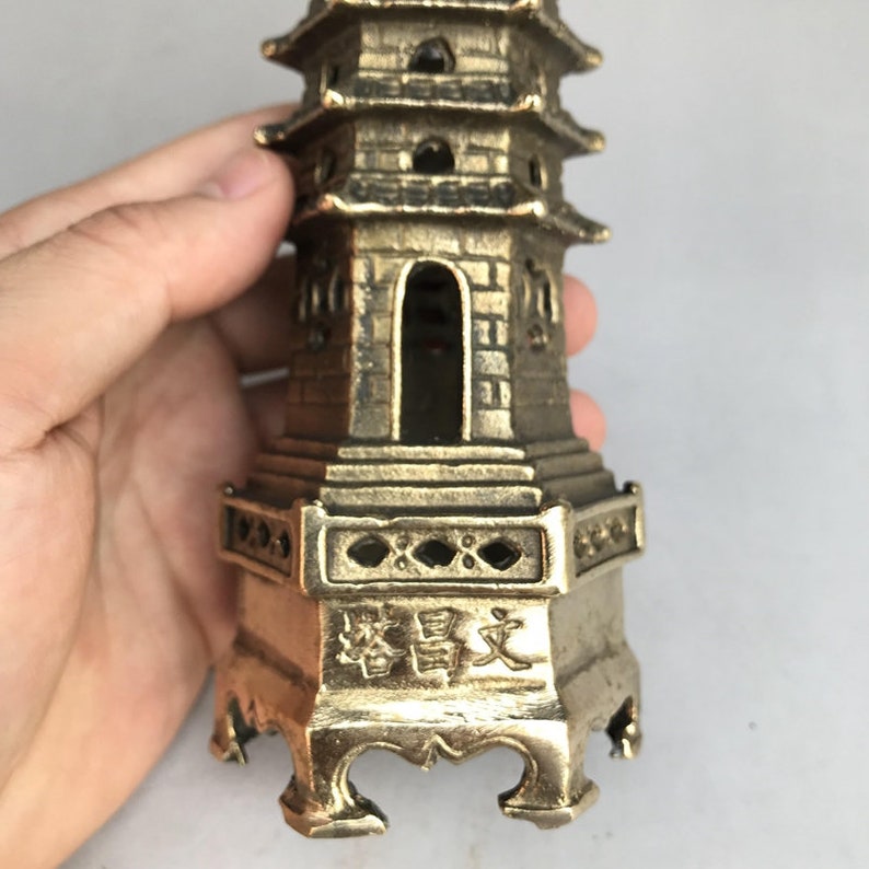 Ancient Chinese Bronze Statue of Handcarved Pagoda Etsy