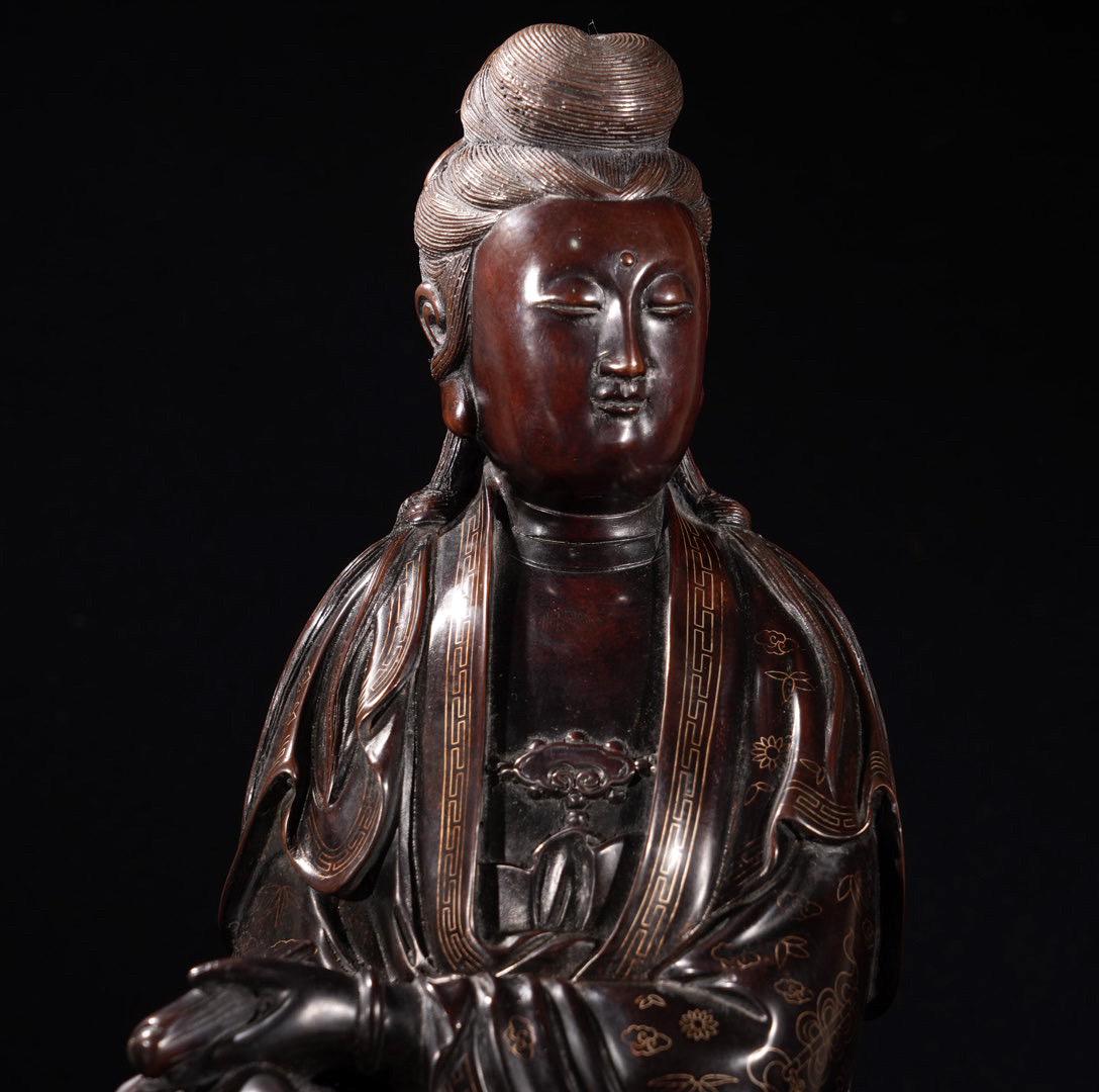 中国の骨董品から手作りされた精巧な純銅製の観音仏像。 - Etsy 日本