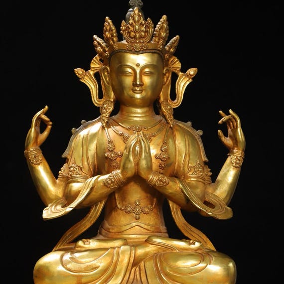 LIG】中国美術 徳化 鄭金星 銅製 観音菩薩坐像 特大38㎝ 細密造 時代唐