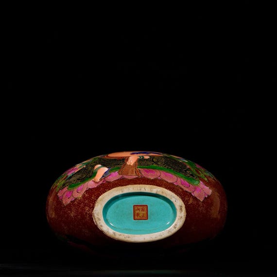 Chinese Antique, Exquisitely Hand-painted Enamel Thangka Buddha