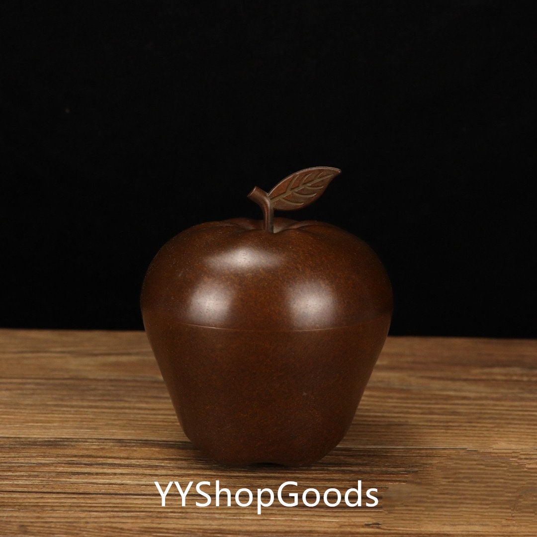 Exquisite Rare Pure Copper Apple Ashtray Ornament Handcrafted by