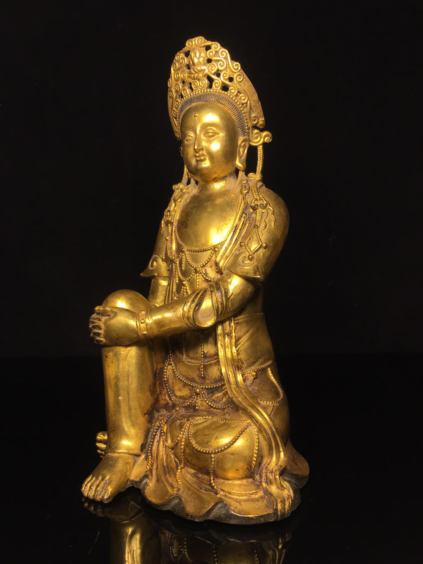中国の骨董品から手作りされた精巧な純銅製の観音仏像。 - Etsy 日本