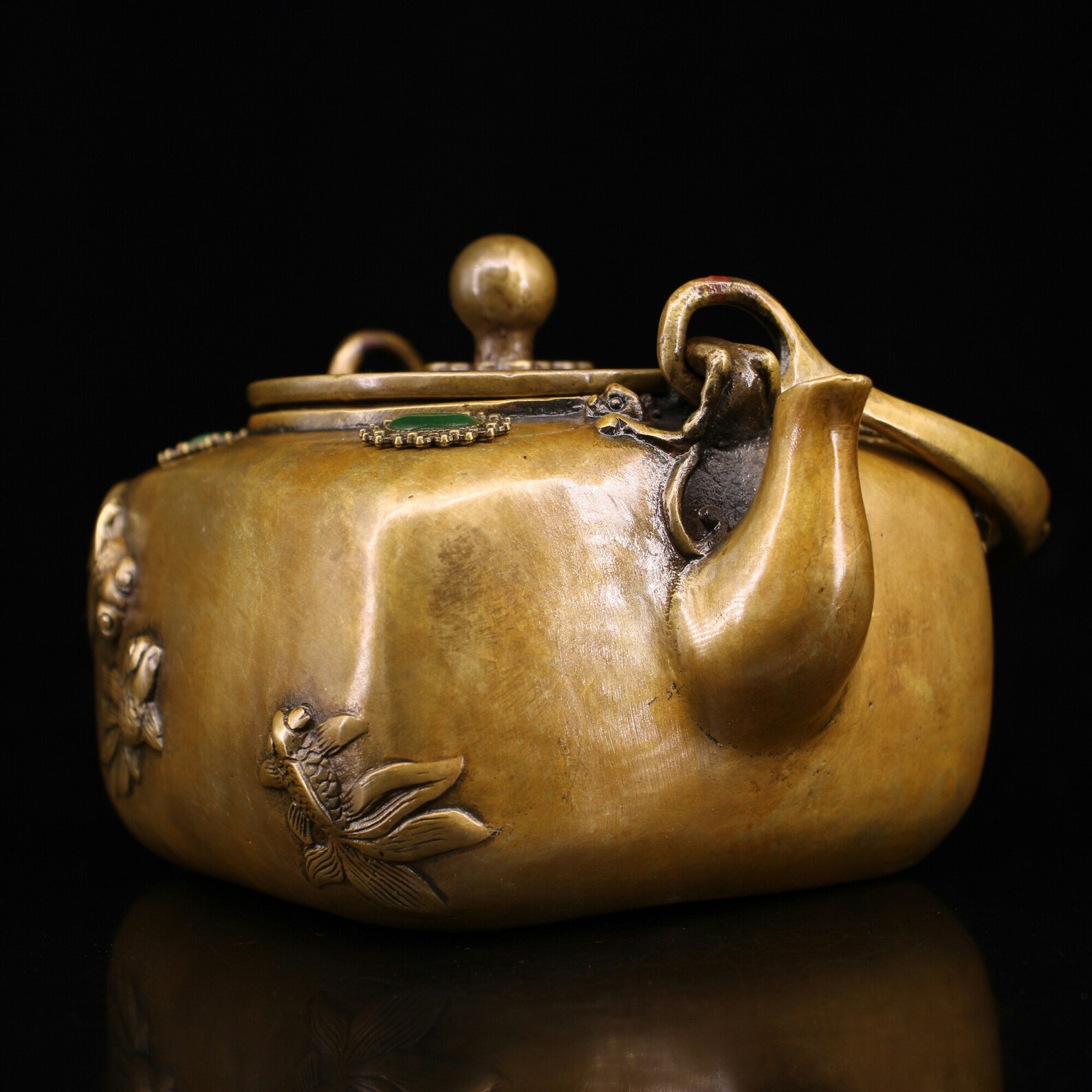 Ancient Chinese Pure Copper Teapot Made by Hand and Inlaid Etsy