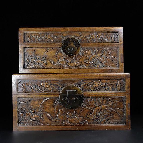 Chinese antique pure hand-carved exquisite rosewo… - image 2
