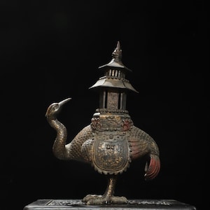 Chinesische antike reine handgemachte exquisite seltene reine Kupfer Phoenix Weihrauch Brenner Ornamente