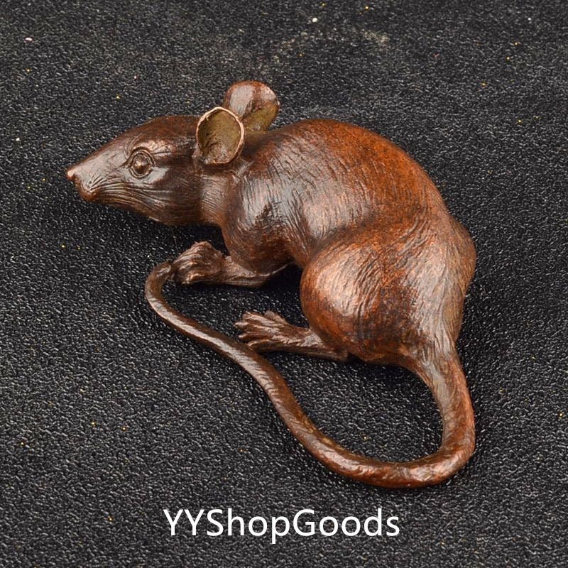 Chinese Antique Handcrafted Exquisite Rare Pure Copper Zodiac Rat