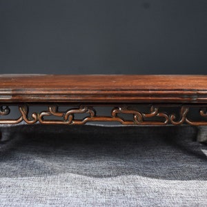 Chinese antique natural rosewood tea table statue is ancient and exquisite, pure hand carving is rare and precious