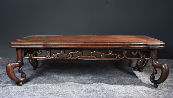 Chinese antique natural rosewood tea table statue is ancient and exquisite, pure hand carving is rare and precious