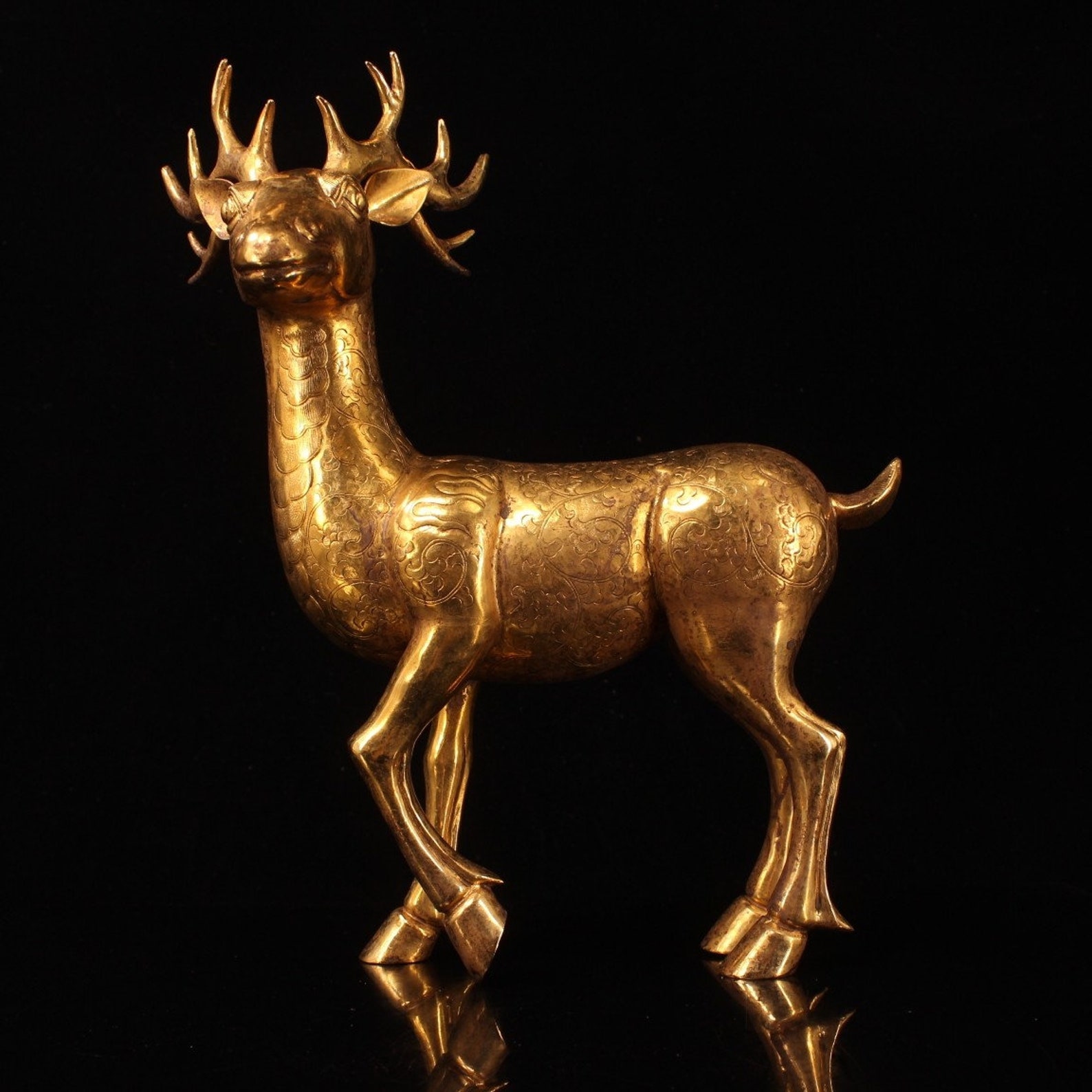 China's ancient pure copper gilded Sika Deer statue pure Etsy