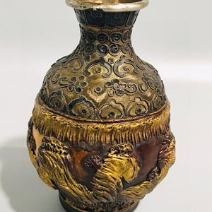 Chinese antique pure hand-carved exquisite rare lacquerware floral pattern vase ornaments