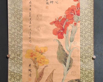 Chinesische Antiquitätensammlung Nr. W3875: Exquisite Blumenmalerei und Kalligrafie