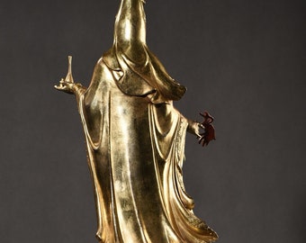 中国骨董品として作られた、精巧で希少な金銅の観音菩薩像 - Etsy 日本