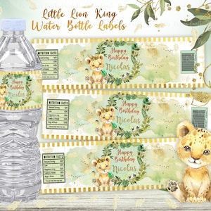 Lion King Water Bottle Labels, Lion King Birthday Party Supplies, Safari Baby Shower, Lion King Party Decor, Lion King Baby Shower Printable